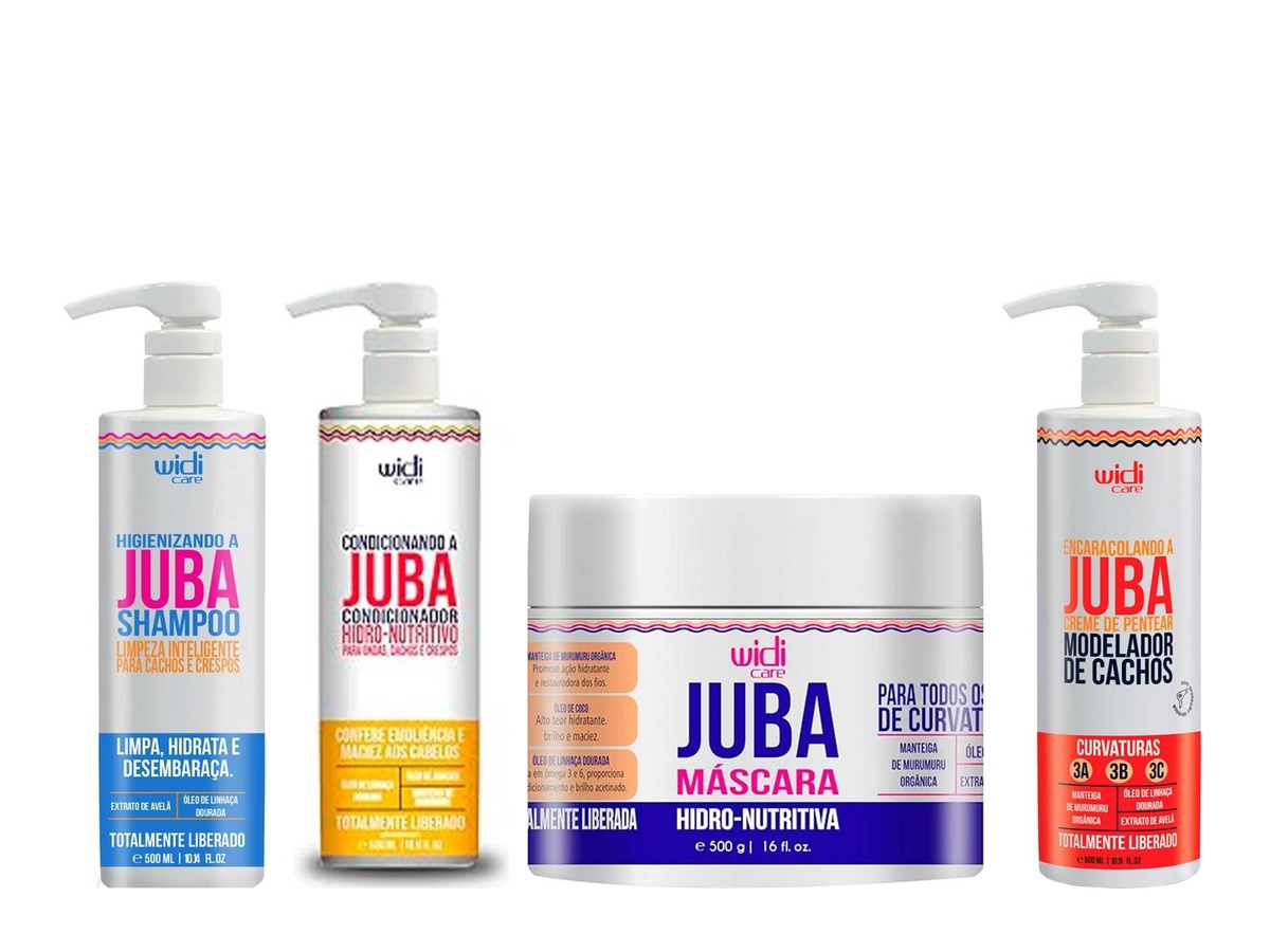 Widi Care Kit Widi Care Juba Cachos - Shampoo + Condicionador + Máscara 500g + Encaracolando a Juba
