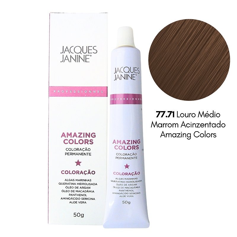 JACQUES JANINE JJ - Coloracao Amazing Colors 77.71 (Louro Medio Marrom Acinzenta