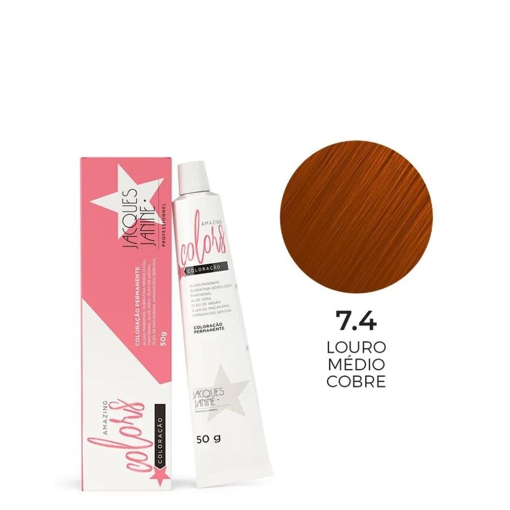 JACQUES JANINE JJ - Coloracao Amazing Colors 7.4 (Louro Medio Cobre)