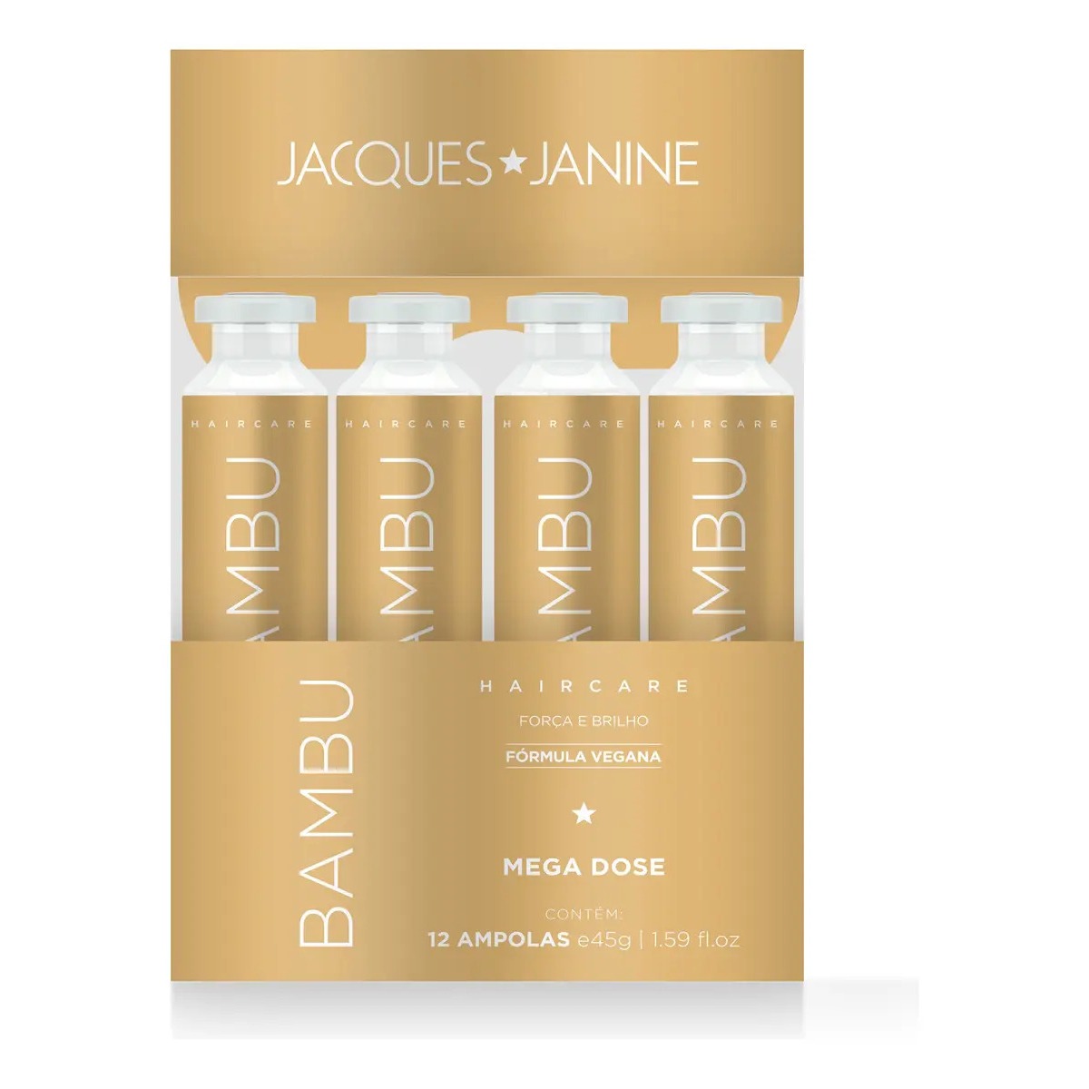 JACQUES JANINE JJ - Display Ampola 12UN Mega Dose Haircare Bambu 45G