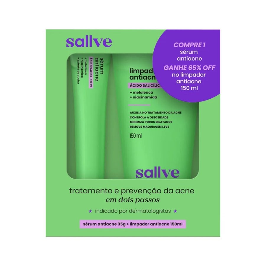 Sallve Promopack Limpador Facial Antiacne 150Ml + Serum Antiacne 35G