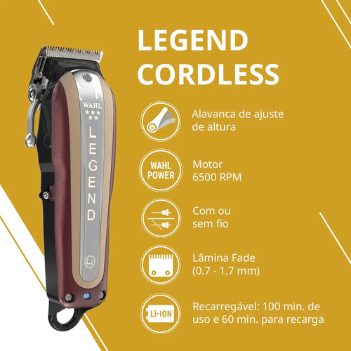 Wahl Wahl Máquina De Cortar Cabelo - Legend Cordless - Íons De Lítio Único