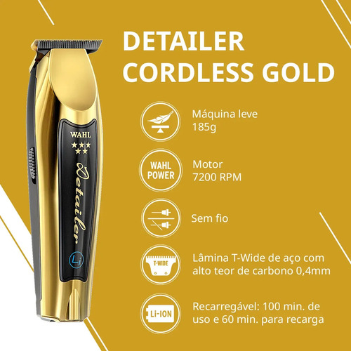 Wahl Wahl Máquina De Acabamento - Detailer Li Gold - Íons De Lítio