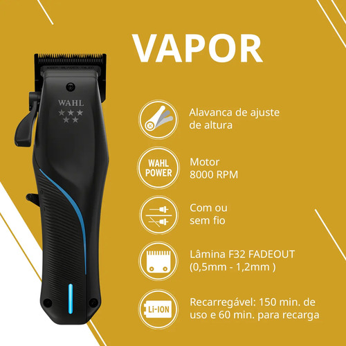 Wahl Wahl Máquina De Cortar Cabelo - Vapor Cordless - Íons De Lítio
