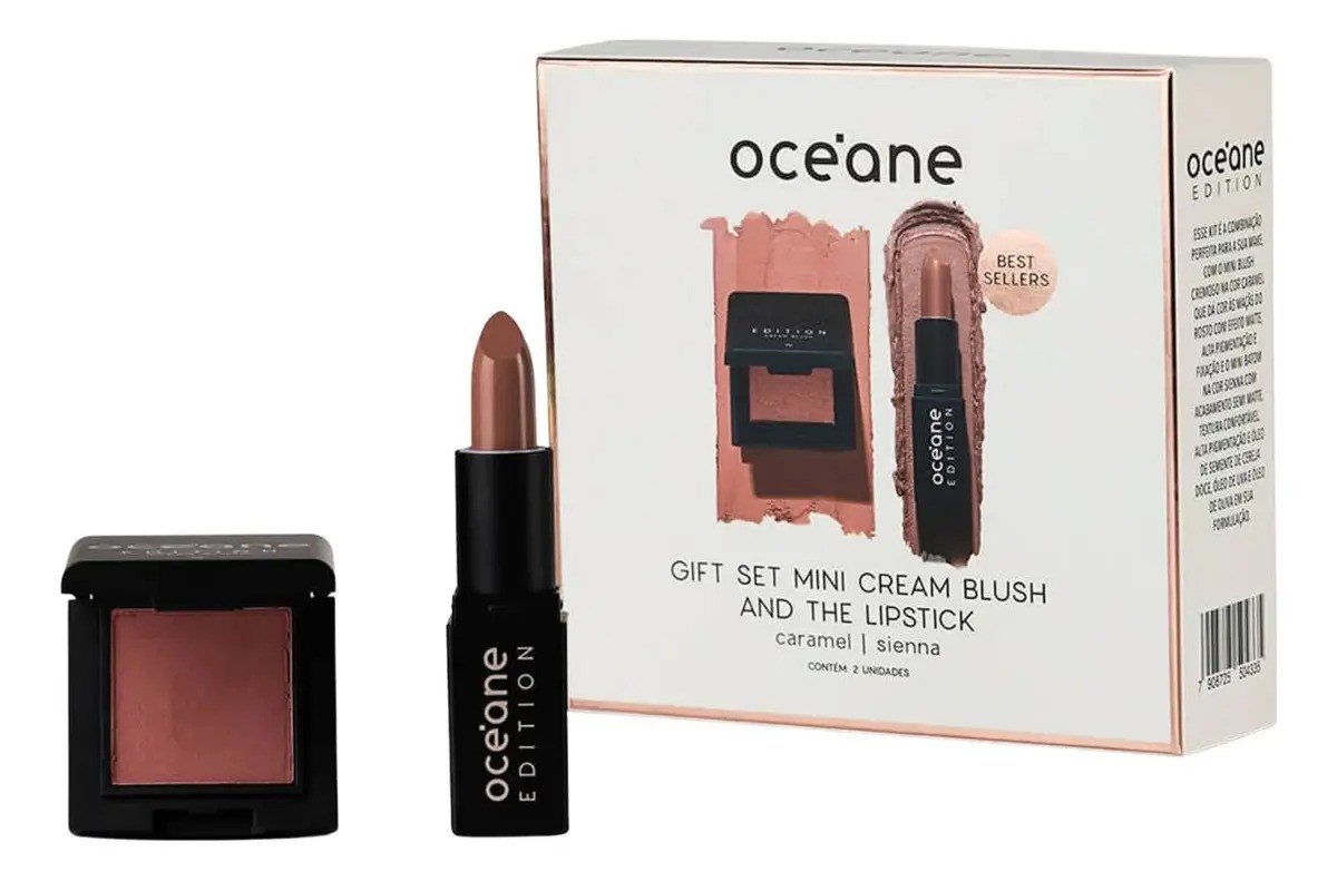 Oceane Gift Set Mini Cream Blush And The Lipstick - Oceane