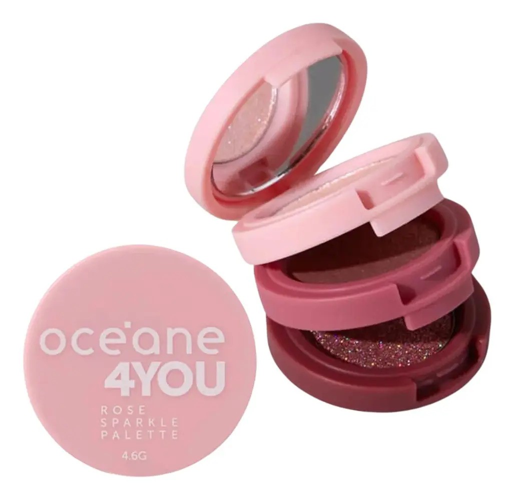 Oceane Rose Sparkle Palette - Trio De Sombras - Unica