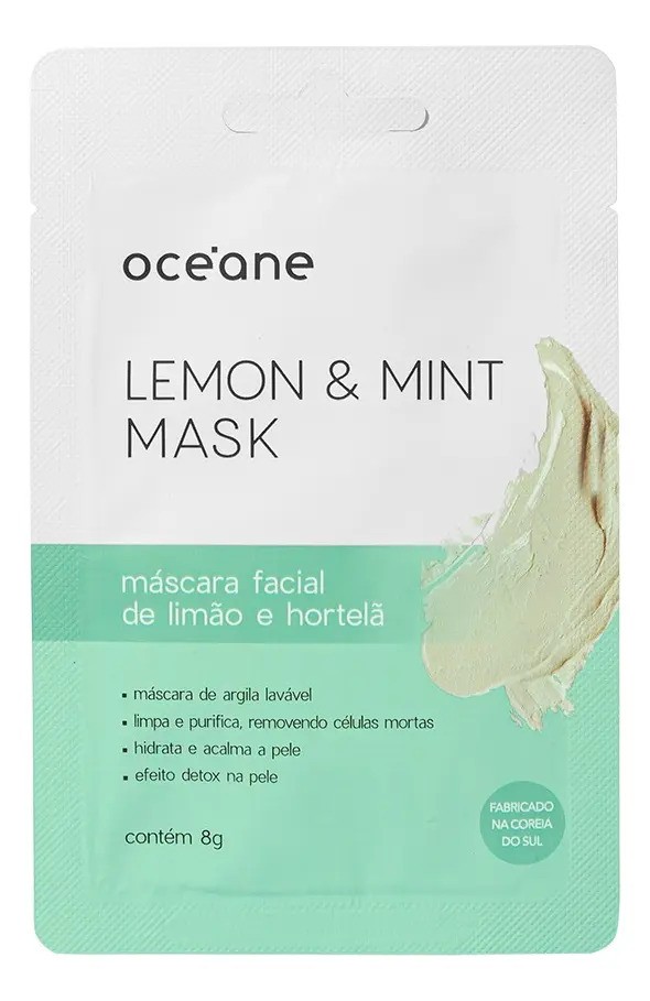 Oceane Lemon Mint Mask - Mascara Facial Limao e Hortela