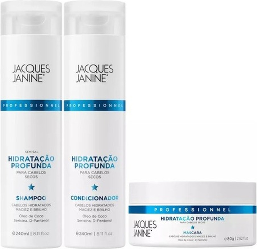 JACQUES JANINE JJ - Kit Hidratacao Profunda (SH 240ML / Cond 240ML / Mascara 80G) Único