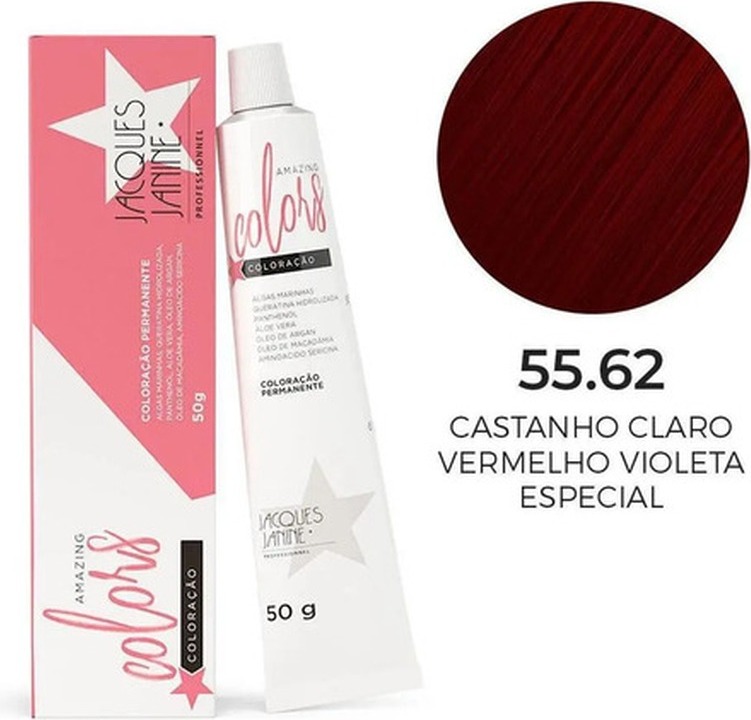 JACQUES JANINE JJ - Coloracao Amazing Colors 55.62 (Castanho Claro Vermelho Violeta)
