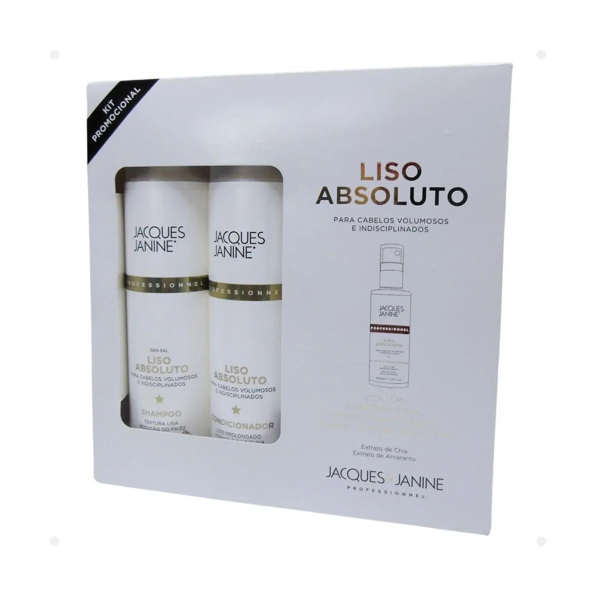 JACQUES JANINE JJ - Kit Liso Absoluto (SH 240ML / Cond 240ML / Fluido 60ML) Único