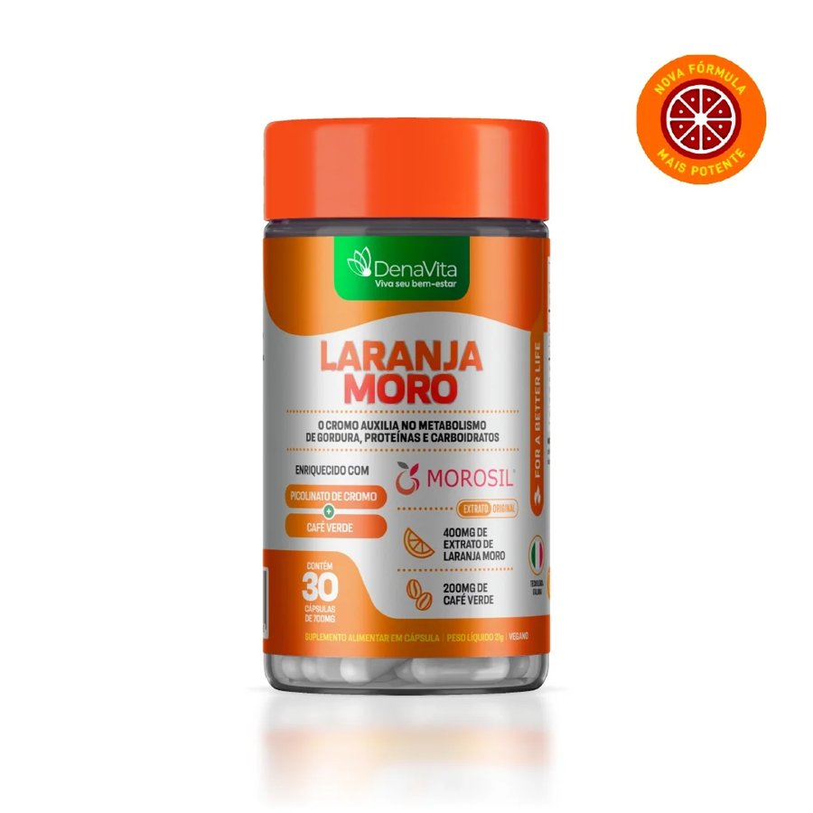 Denavita Laranja Moro Morosil + Café Verde 30 Cápsulas Denavita Único